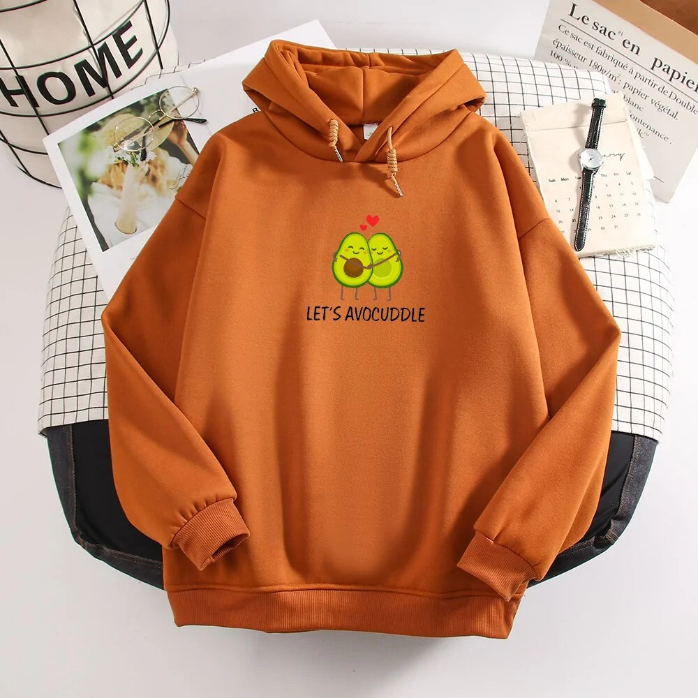 Sudadera de pareja con estampado de aguacate de invierno