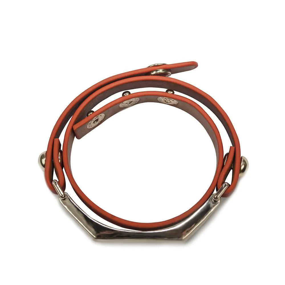 Pulsera de cuero fajín - Naranja