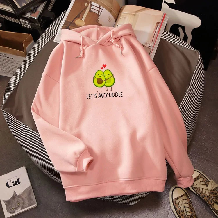 Sudadera de pareja con estampado de aguacate de invierno