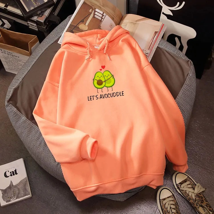 Sudadera de pareja con estampado de aguacate de invierno