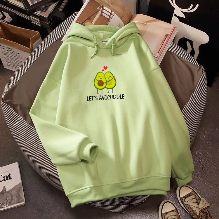 Sudadera de pareja con estampado de aguacate de invierno