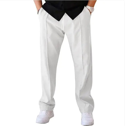 Pantalones casuales holgados con cordón para hombre