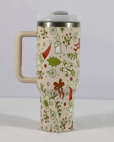 Vaso con alegría navideña