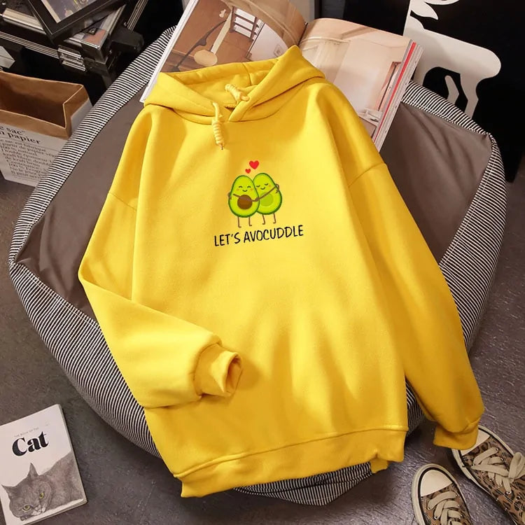 Sudadera de pareja con estampado de aguacate de invierno