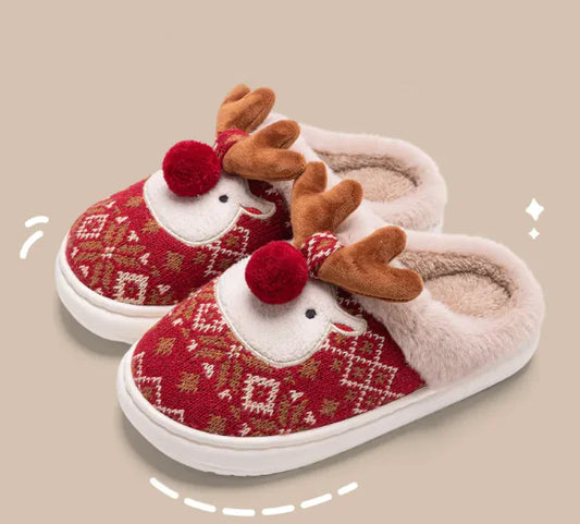 Zapatillas de peluche navideñas