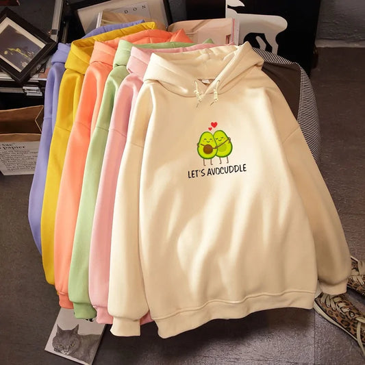 Sudadera de pareja con estampado de aguacate de invierno