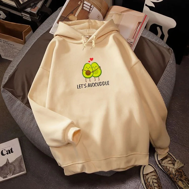 Sudadera de pareja con estampado de aguacate de invierno