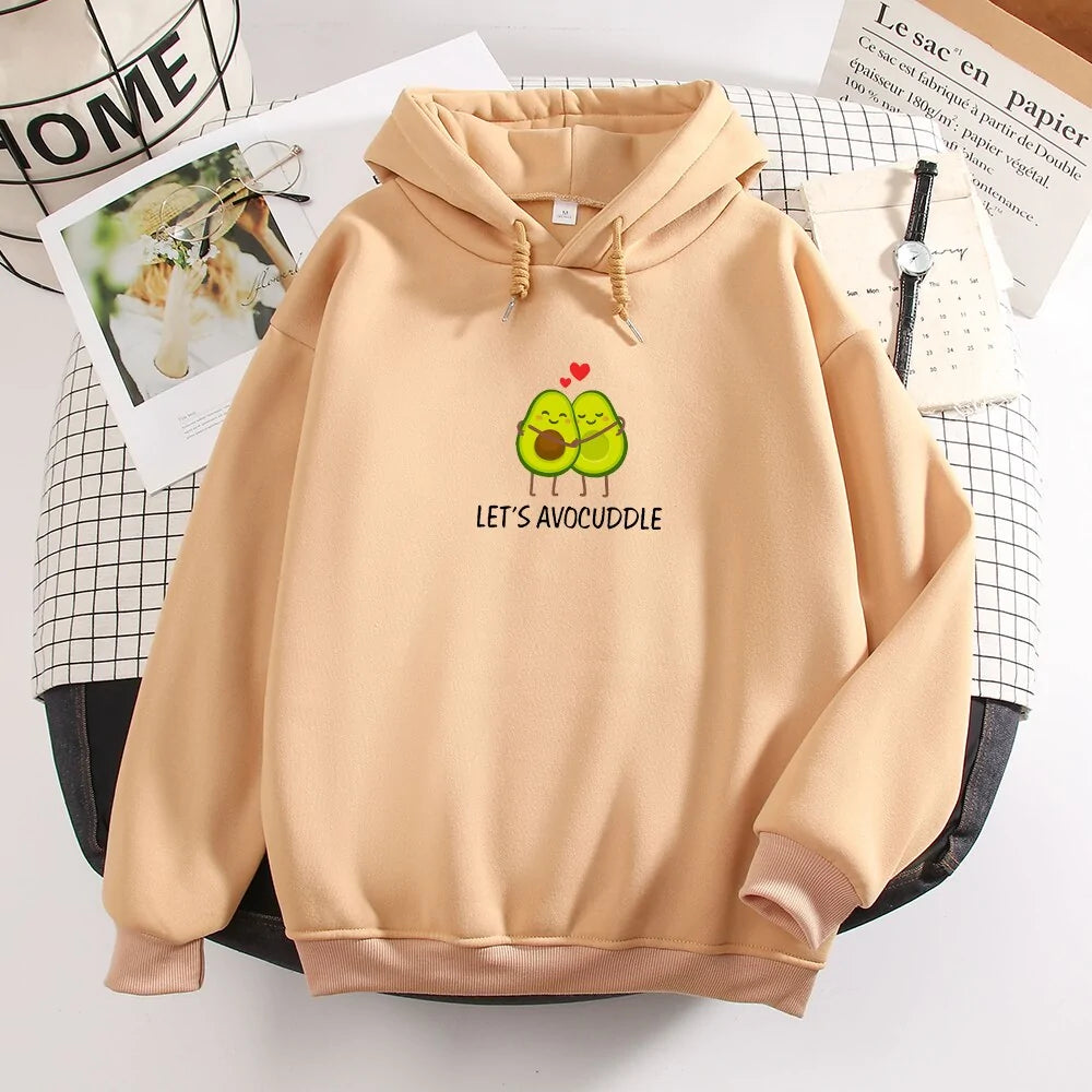 Sudadera de pareja con estampado de aguacate de invierno