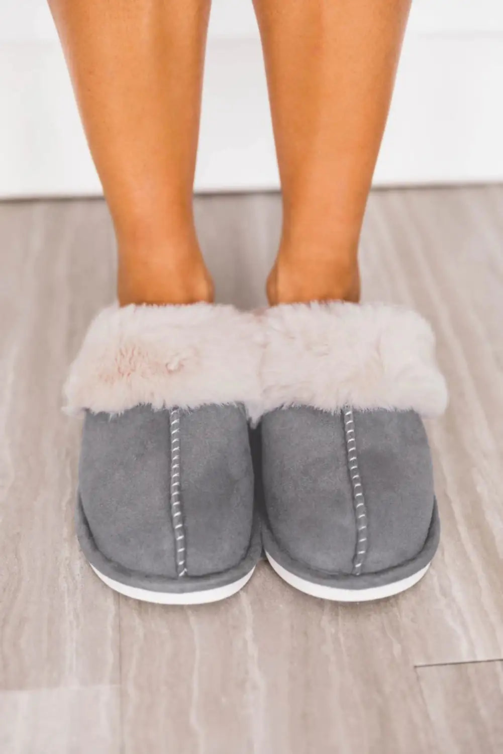 Fuzzy Suede Winter Slippers