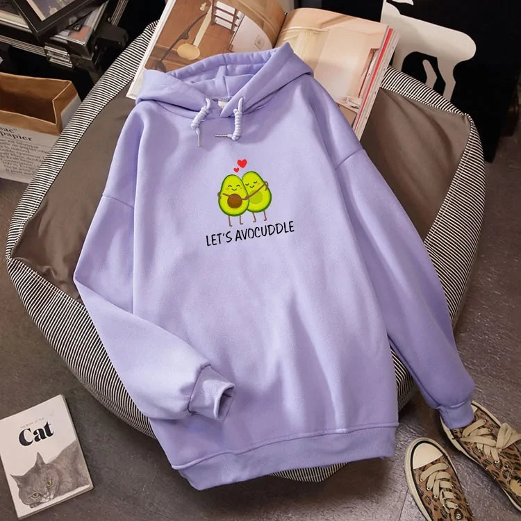 Sudadera de pareja con estampado de aguacate de invierno